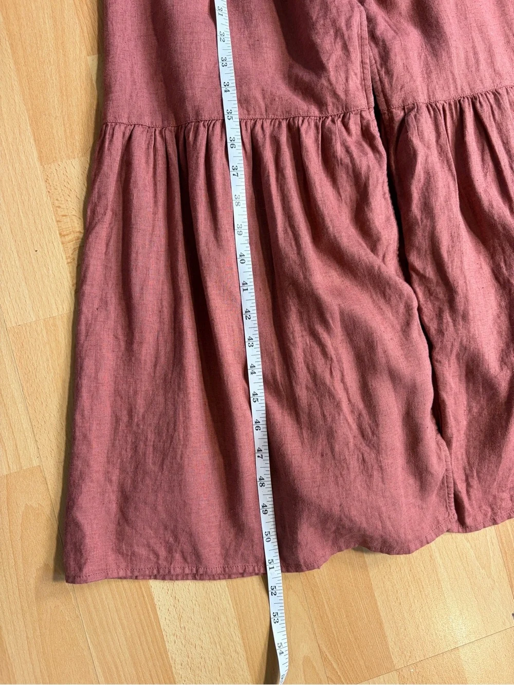 Abercrombie & Fitch NWT Button Through Maxi Dress Linen Blend in Rust Cinnamon S